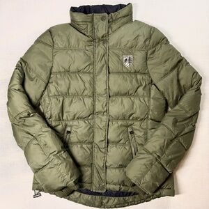 VTG AMERICAN EAGLE Puffer Jacket Coat Army Green Women’s Size M Y2K (No Hood)